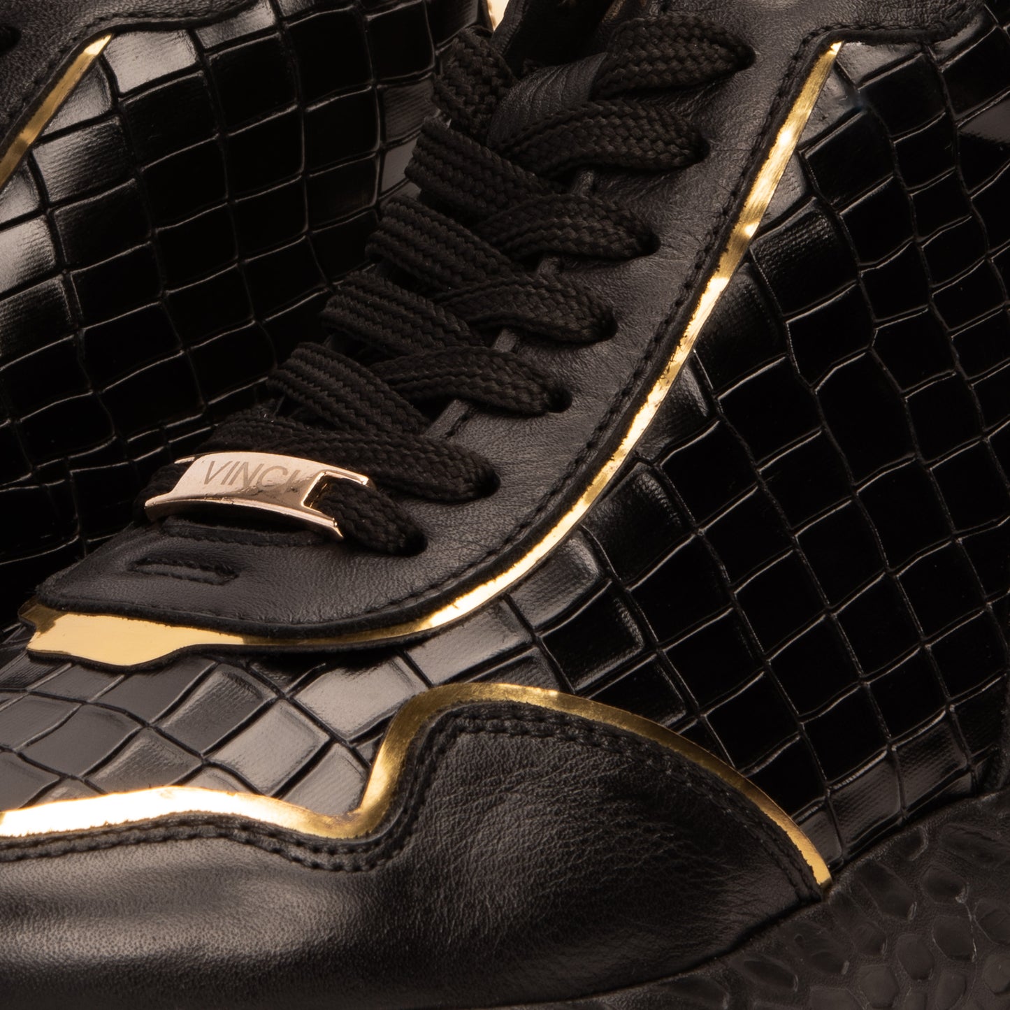 Zapatillas altas negras y doradas Bellagio para hombre