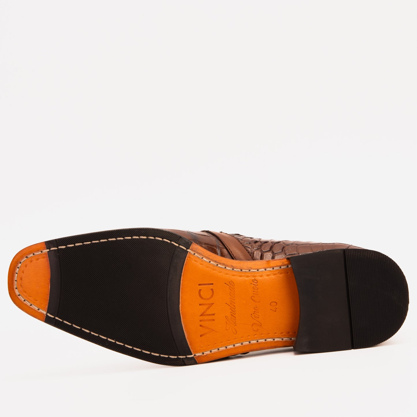Zapato de hombre hecho a mano en cuero marrón con correa de monje simple Strat