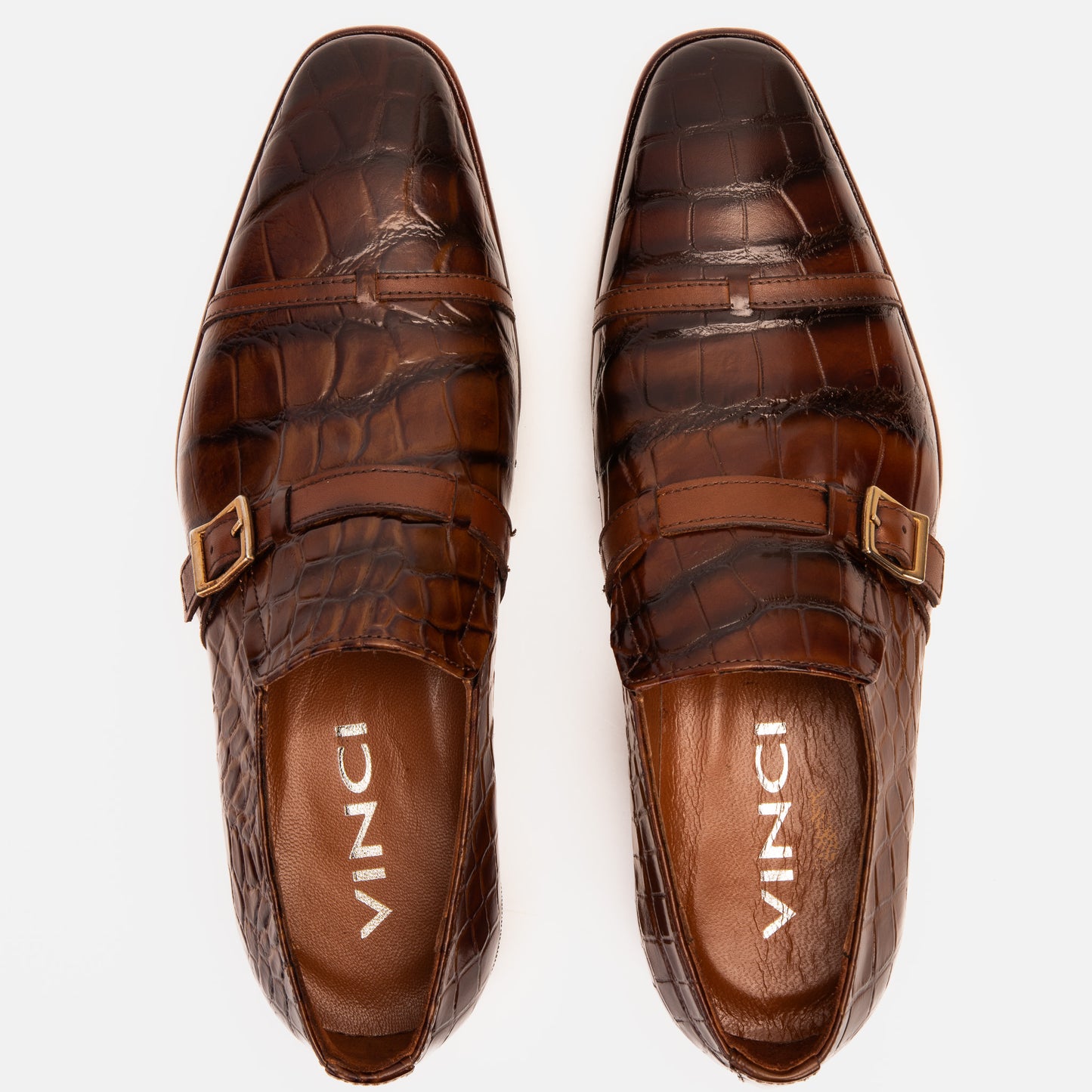 The Strat Single Monk Strap Cap Toe Brown Leather Handmade Men Shoe
