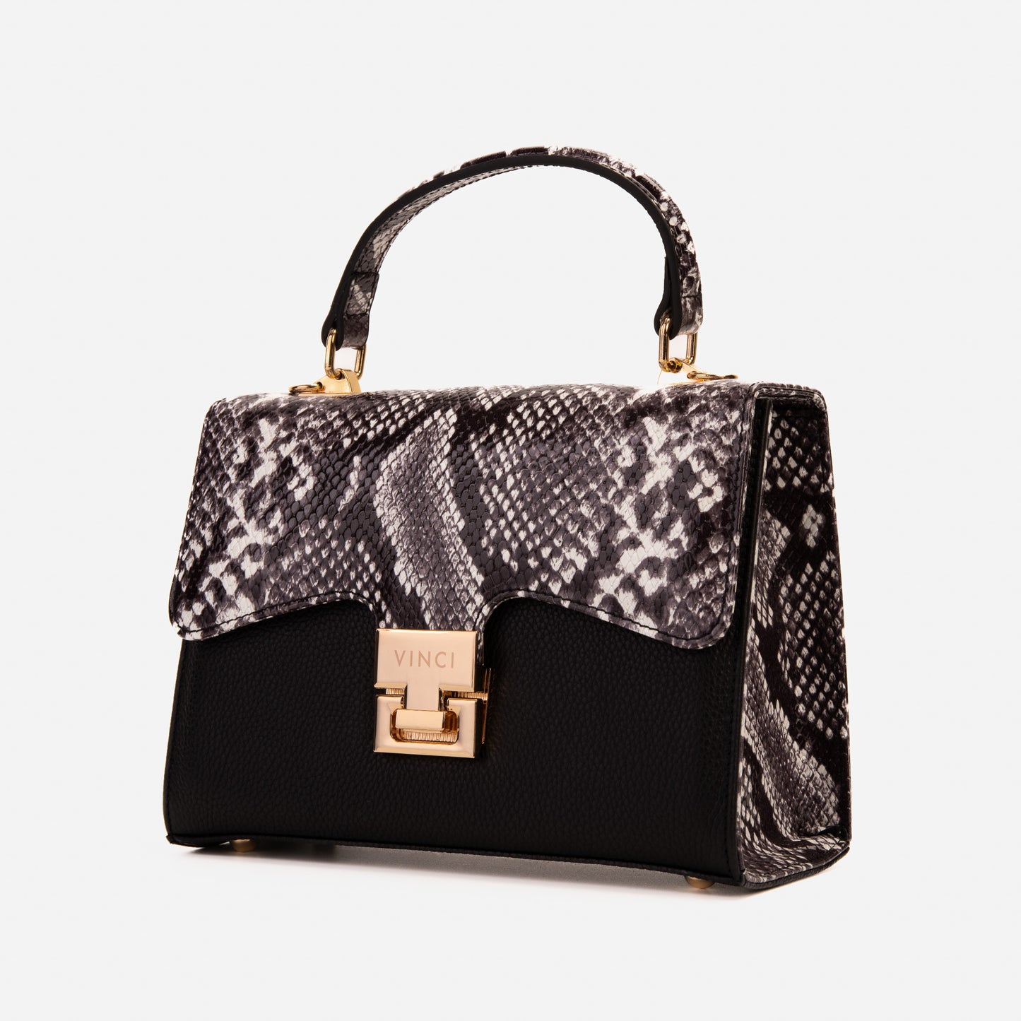 El bolso de mano de piel negra Venezia