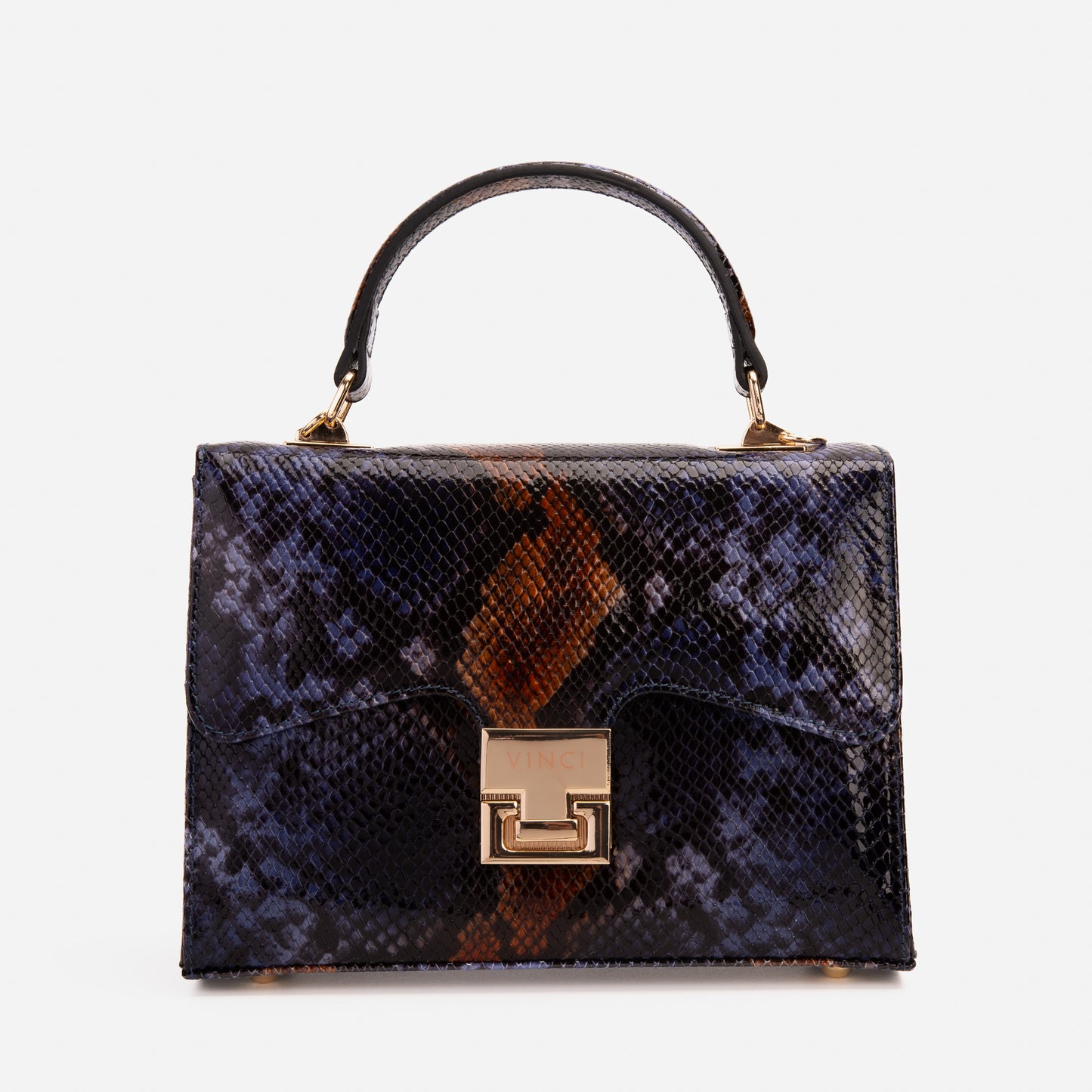 Bolso de mano Snk de piel azul marino Venezia