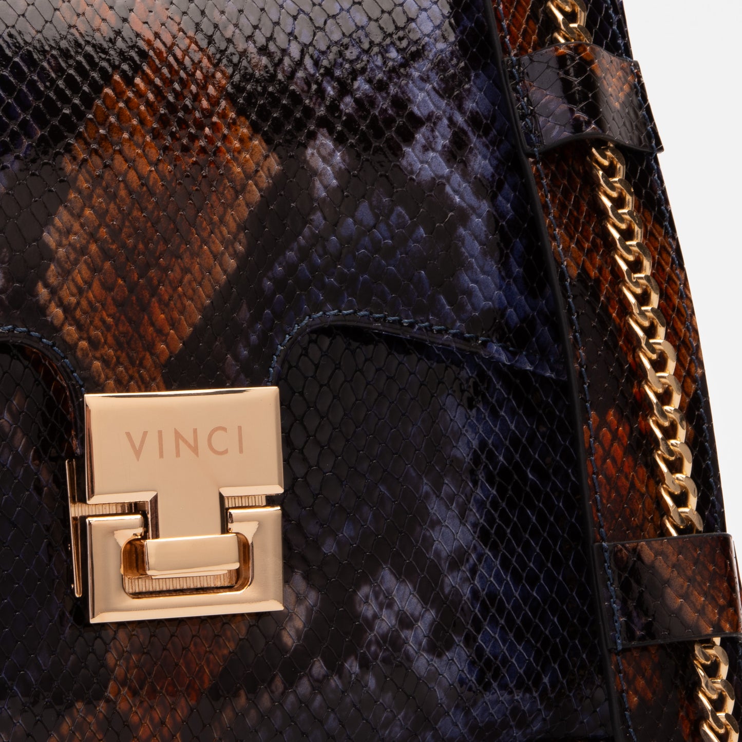 Bolso de mano Snk de piel azul marino Venezia
