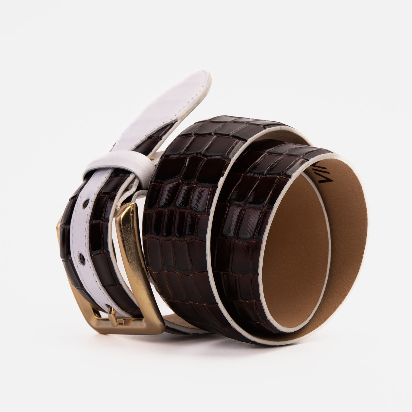 The Bellagio Brown & White Leather Belt