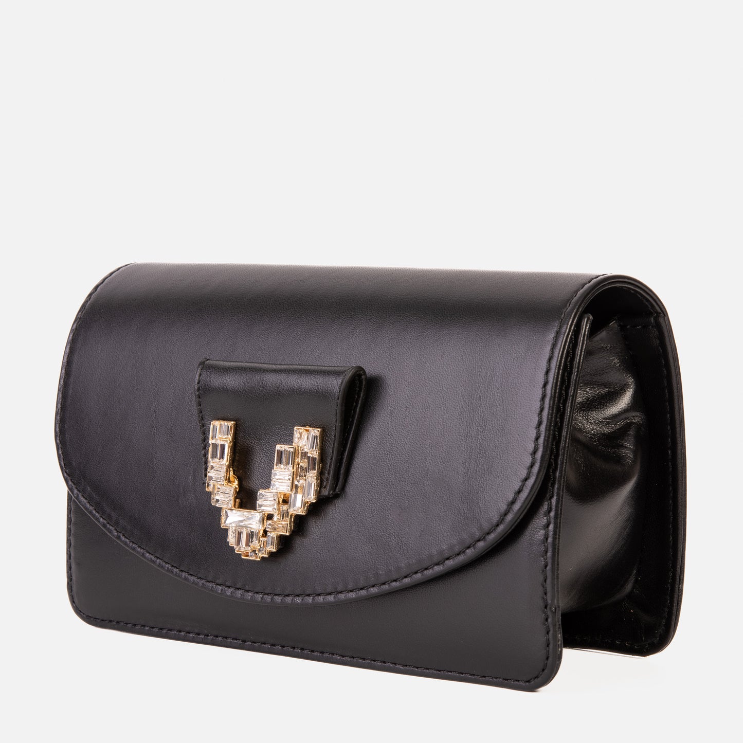 El bolso de mano de cuero negro Love