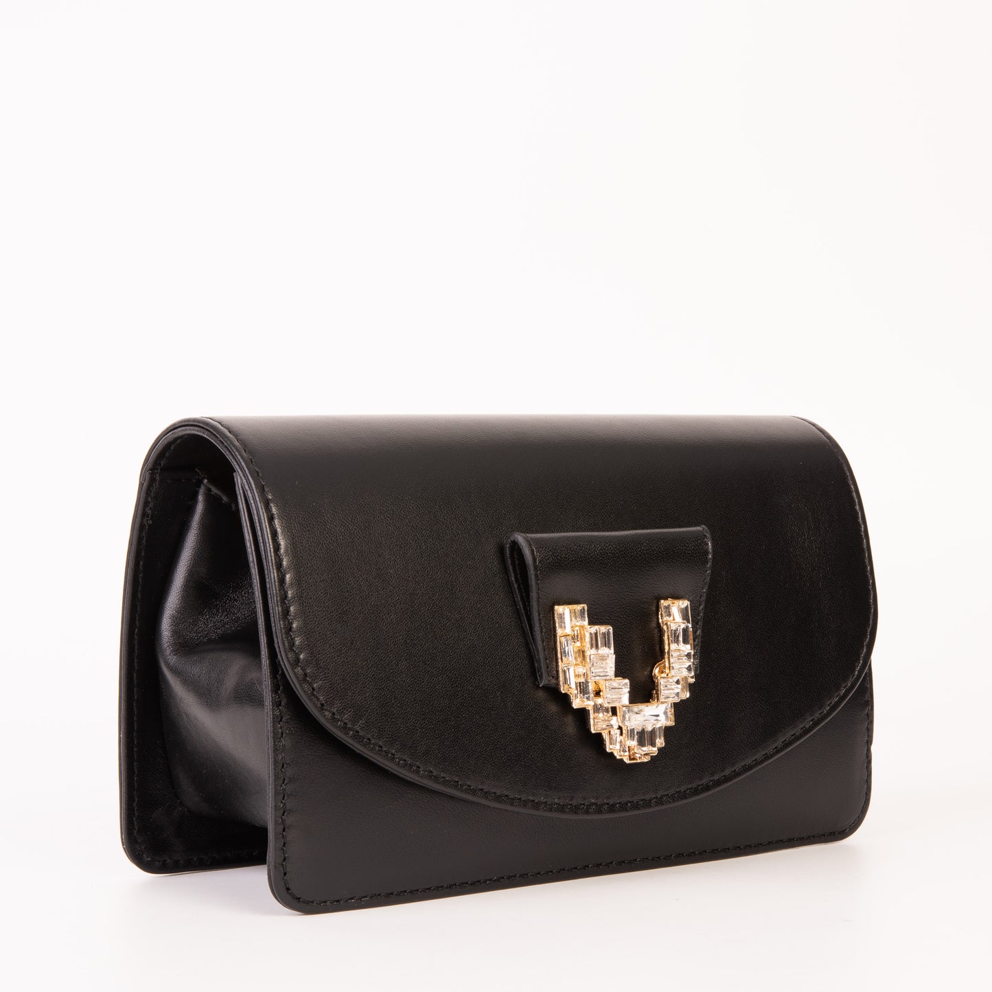 El bolso de mano de cuero negro Love