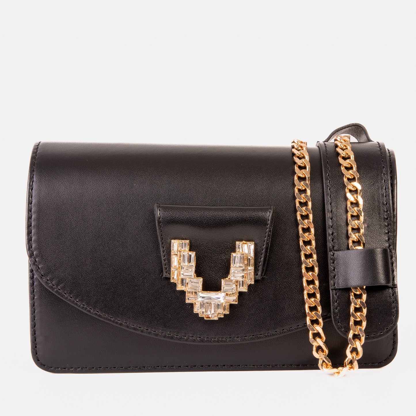 El bolso de mano de cuero negro Love