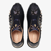 The Infanta Dark Blue Spike Leather Sneaker For Women Limited Edition