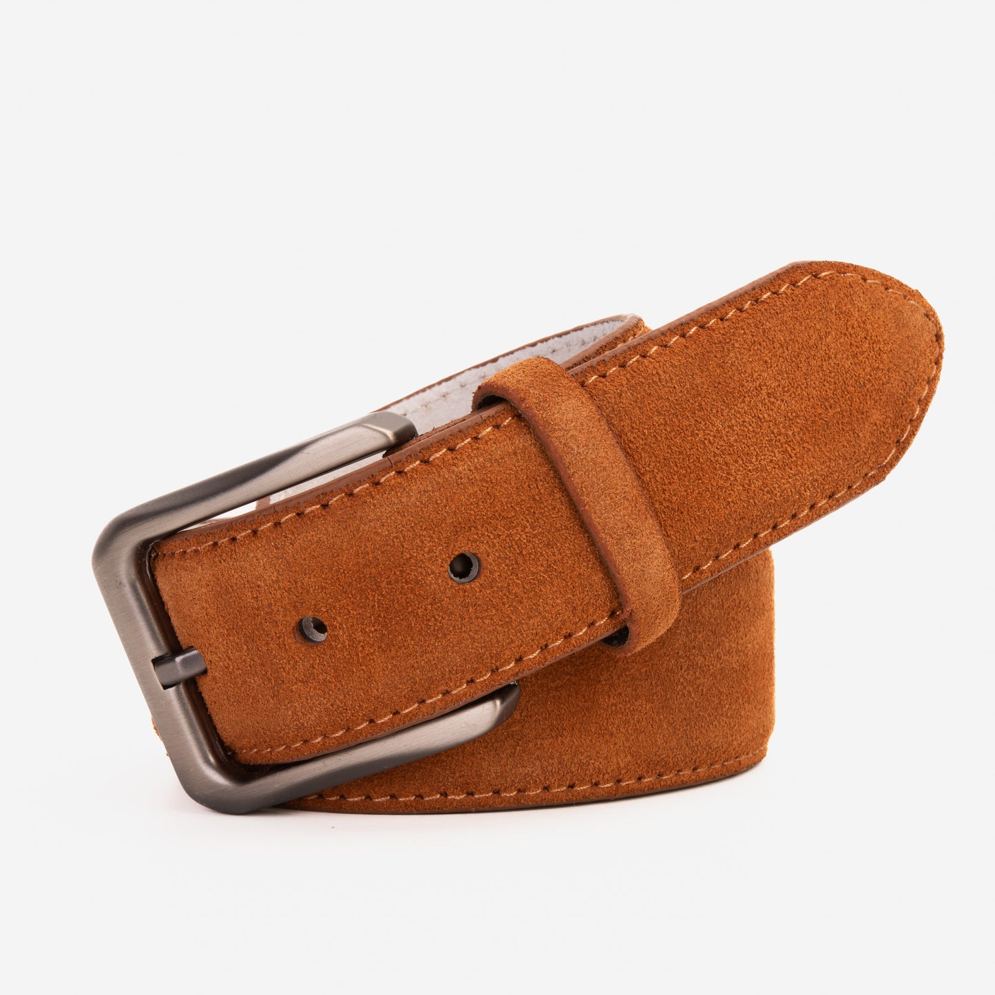 The Lazio Tan Suede Leather Belt