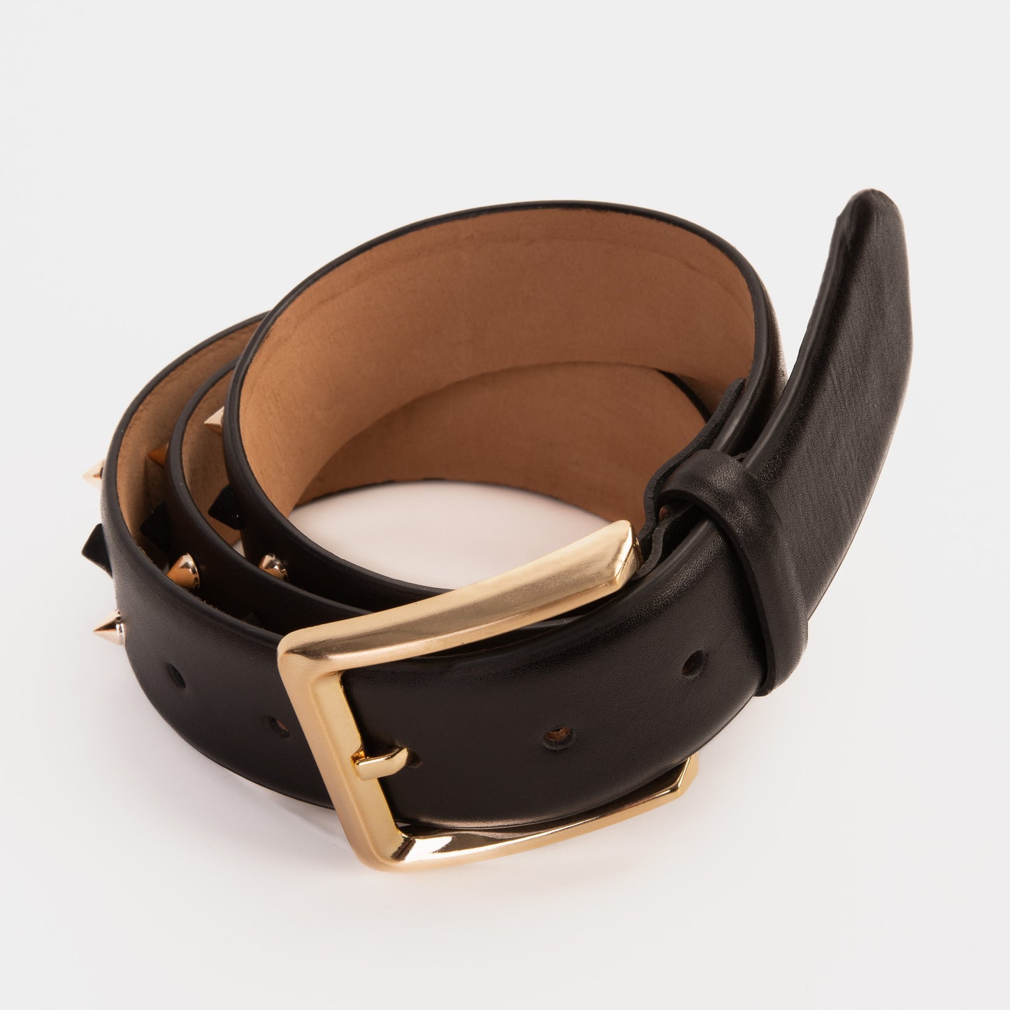 The Infanta Black Spike Leather Belt