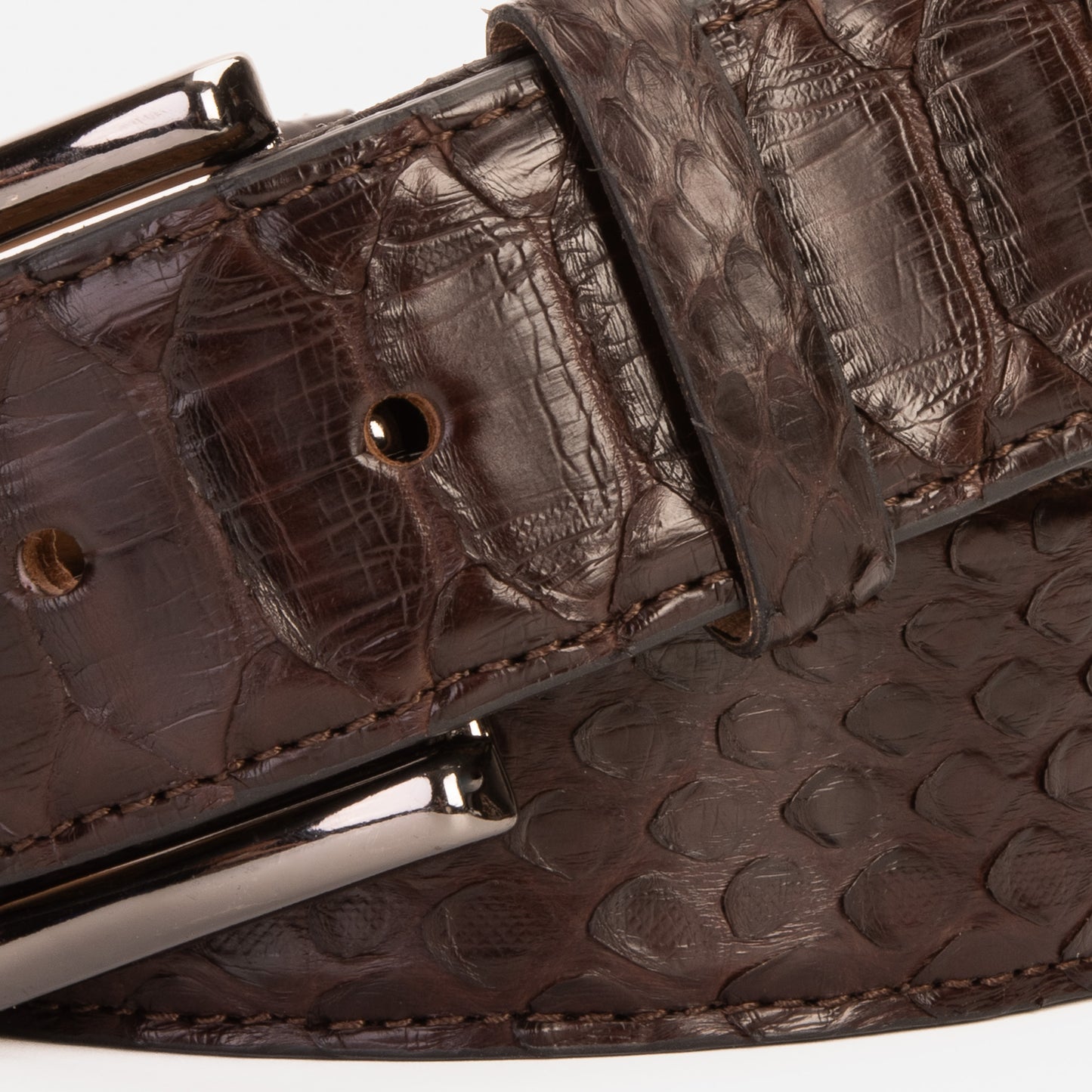 The Boss Brown python Sneak  Leather Leather Belt