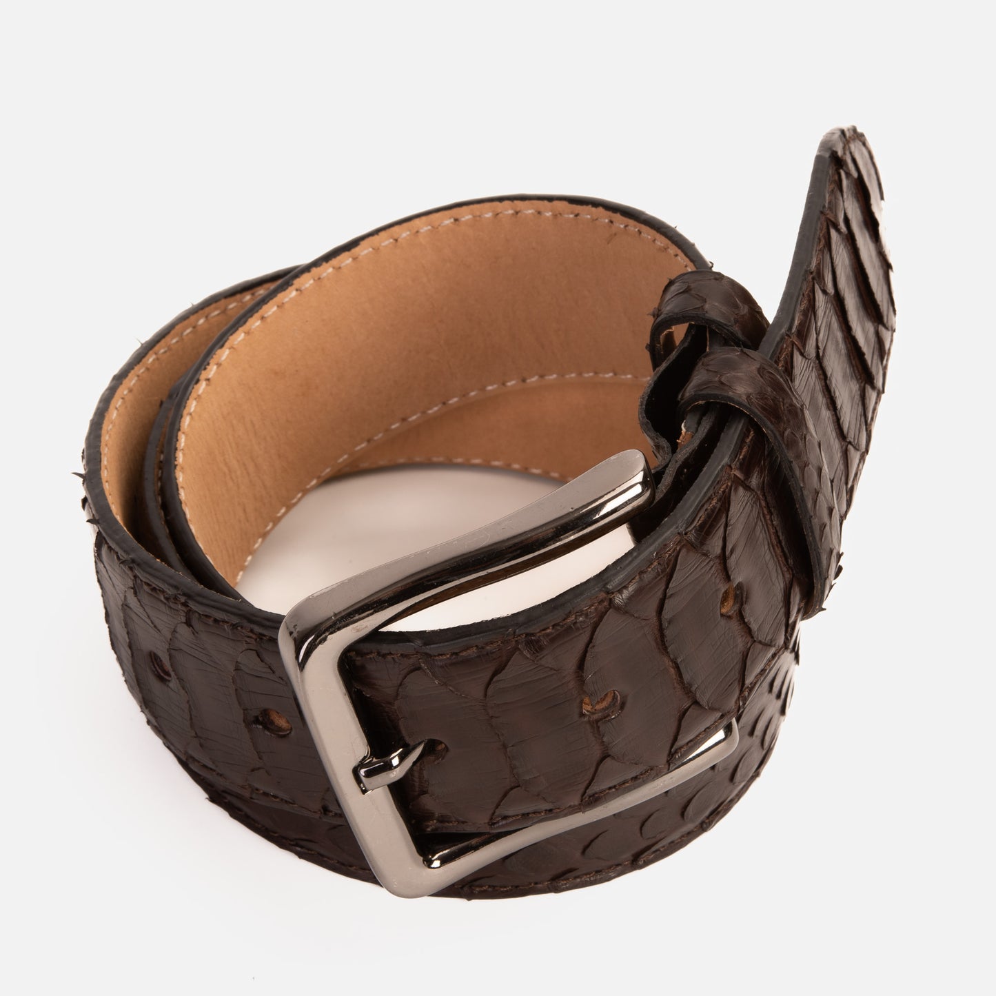 The Boss Brown python Sneak  Leather Leather Belt