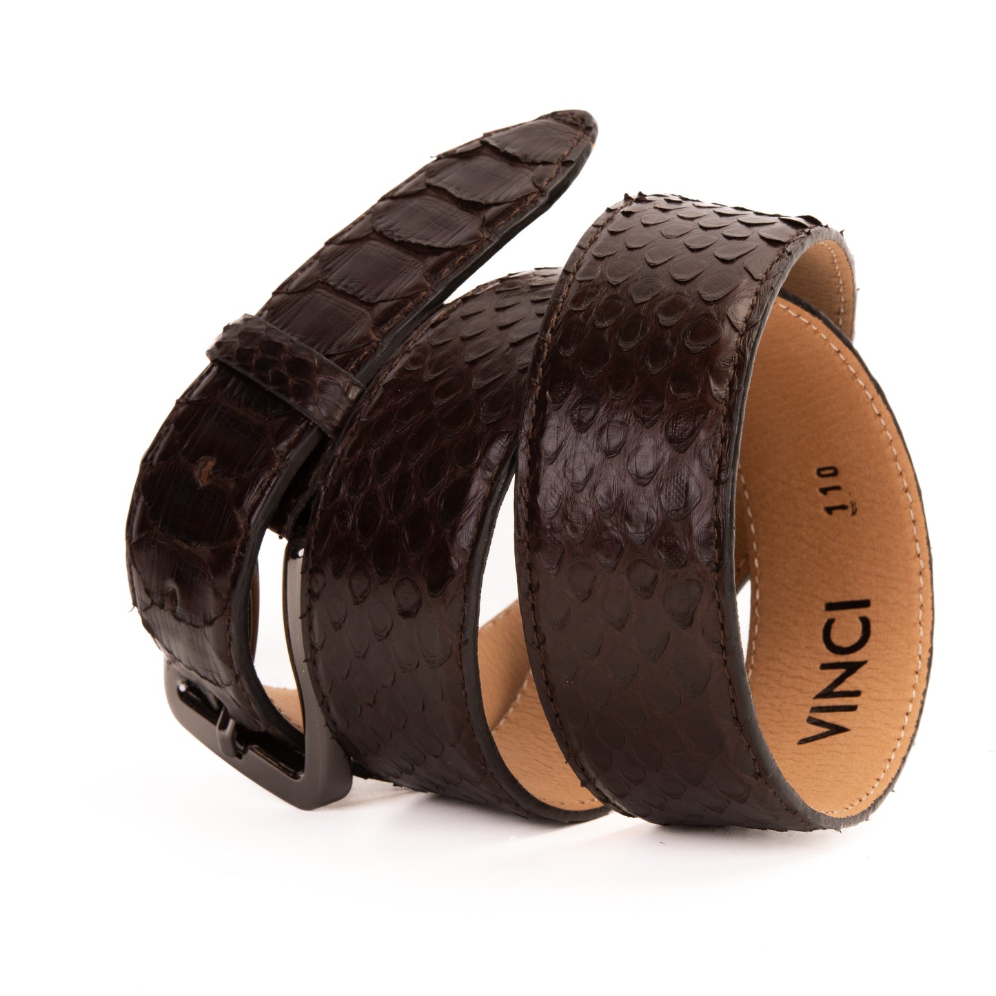 The Boss Brown python Sneak  Leather Leather Belt