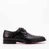 The Valmont Black Python Leather Derby Men Shoe