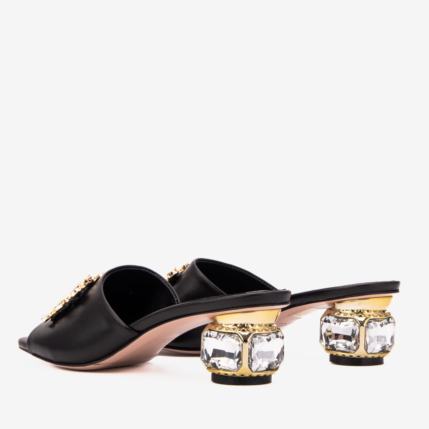 The Noctara Black Crystal Heel Women Sandal
