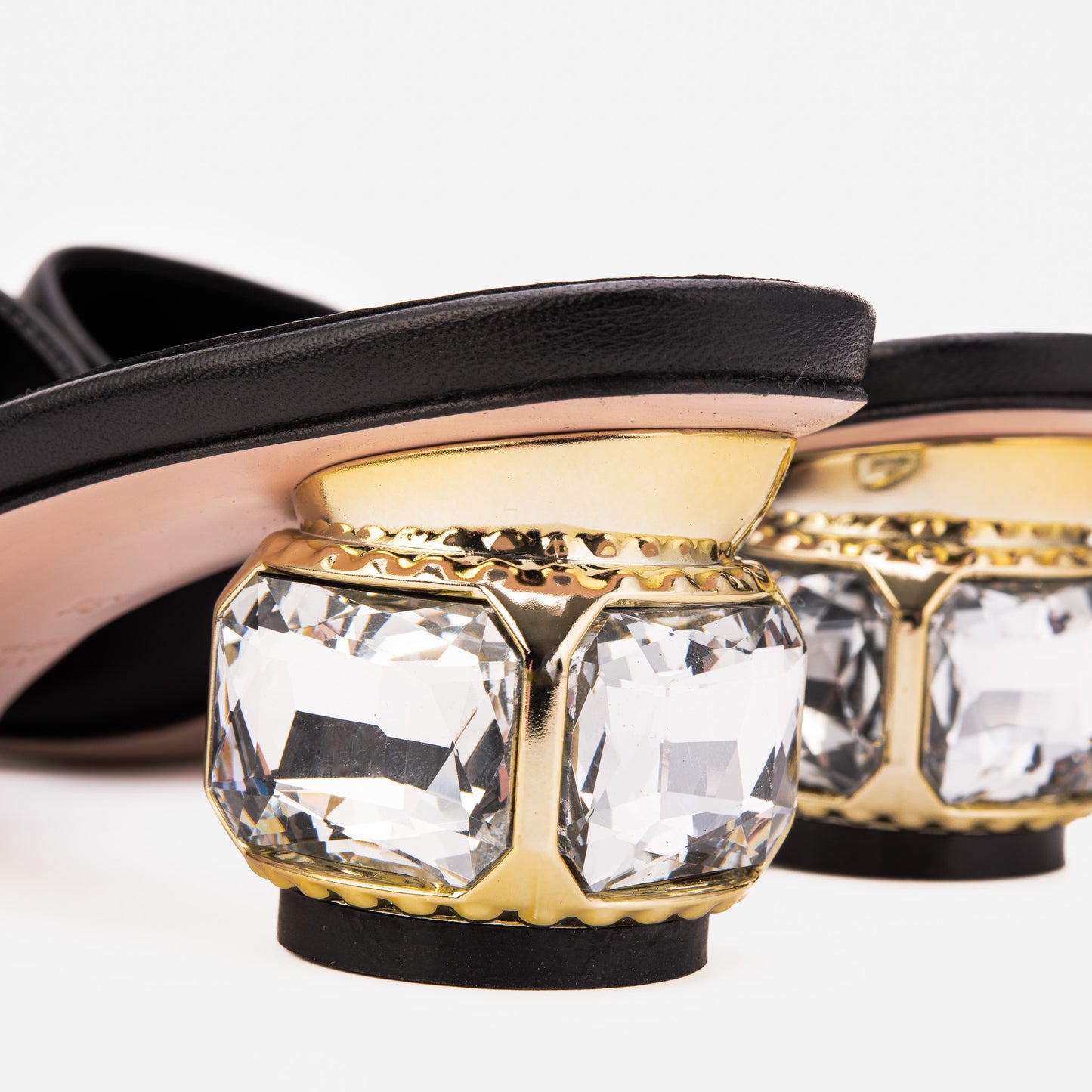 The Noctara Black Crystal Heel Women Sandal