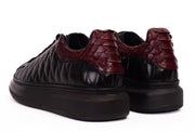 The Bald Pyht  Snk Skin Black & Burgundy Sneaker