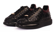 The Bald Pyht  Snk Skin Black & Burgundy Sneaker