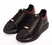 The Bald Pyht  Snk Skin Black & Burgundy Sneaker