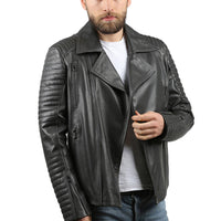 The Fossett Black Leather Men Jacket