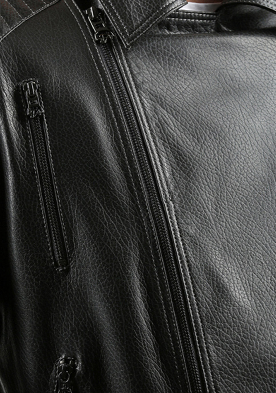 The Fossett Black Leather Men Jacket