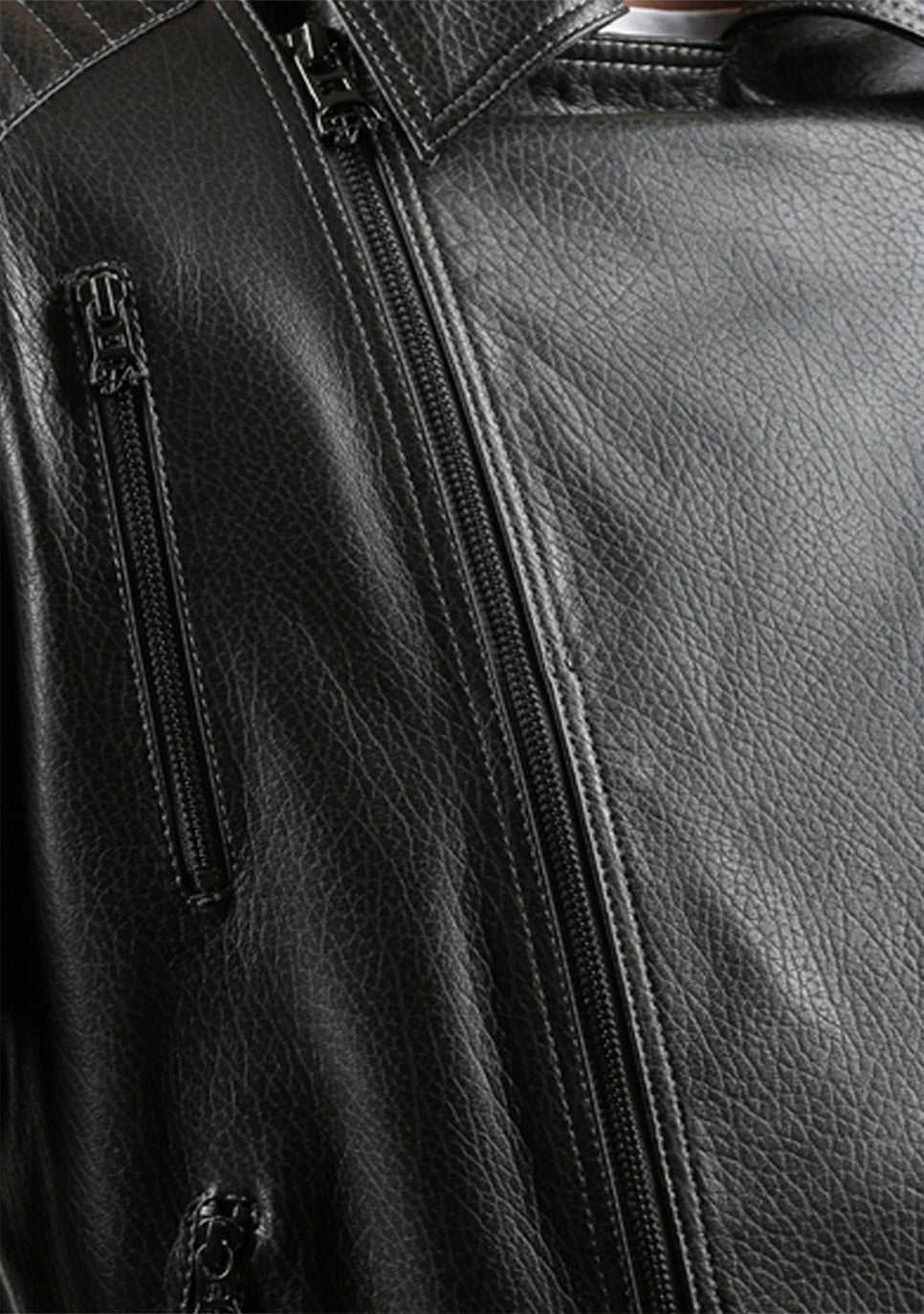 La chaqueta de cuero negra Fossett para hombre 