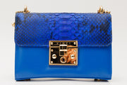 TOSCANA SAX BLUE PYTH  LEATHER  HANDBAG