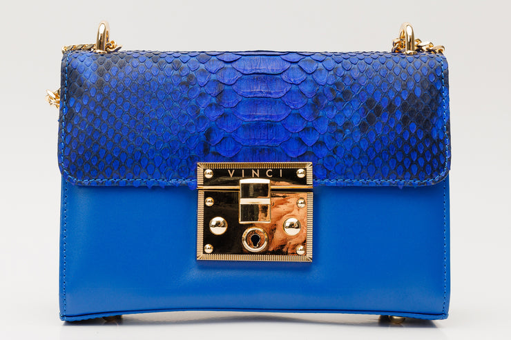 TOSCANA SAX BLUE PYTH  LEATHER  HANDBAG