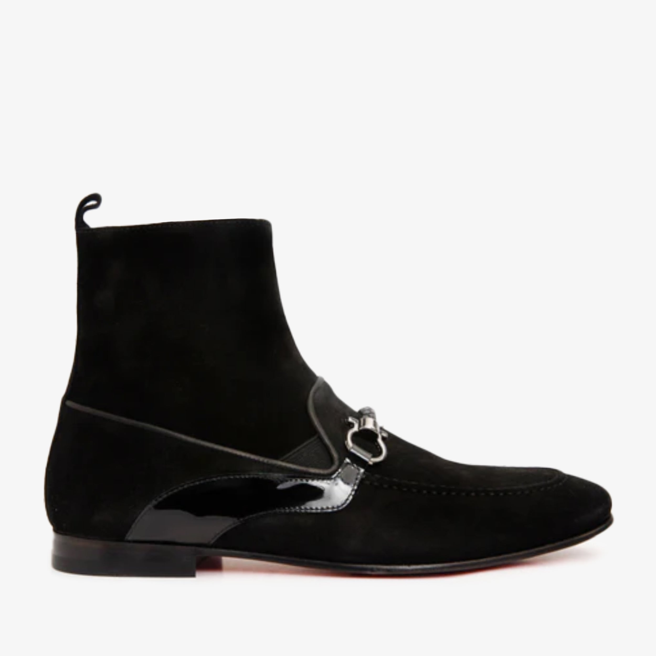 The Baron Black Suede Bit ZipUp Dress Men Boot Vinci Leather Shoes