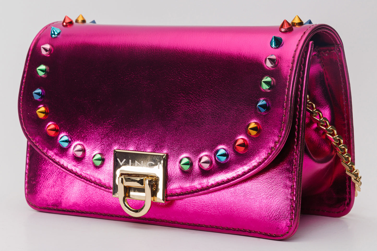 The Caris Fuchsia Leather Handbag