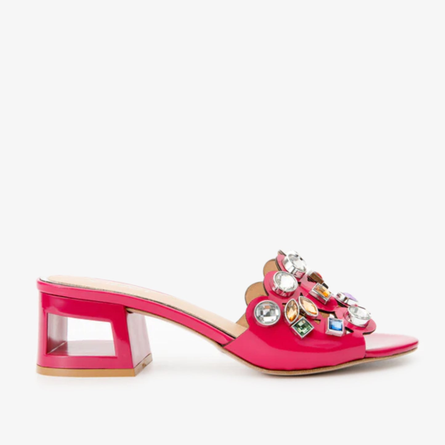 The Capadica Fuchsia Leather Block Heel Sandal Final Sale!