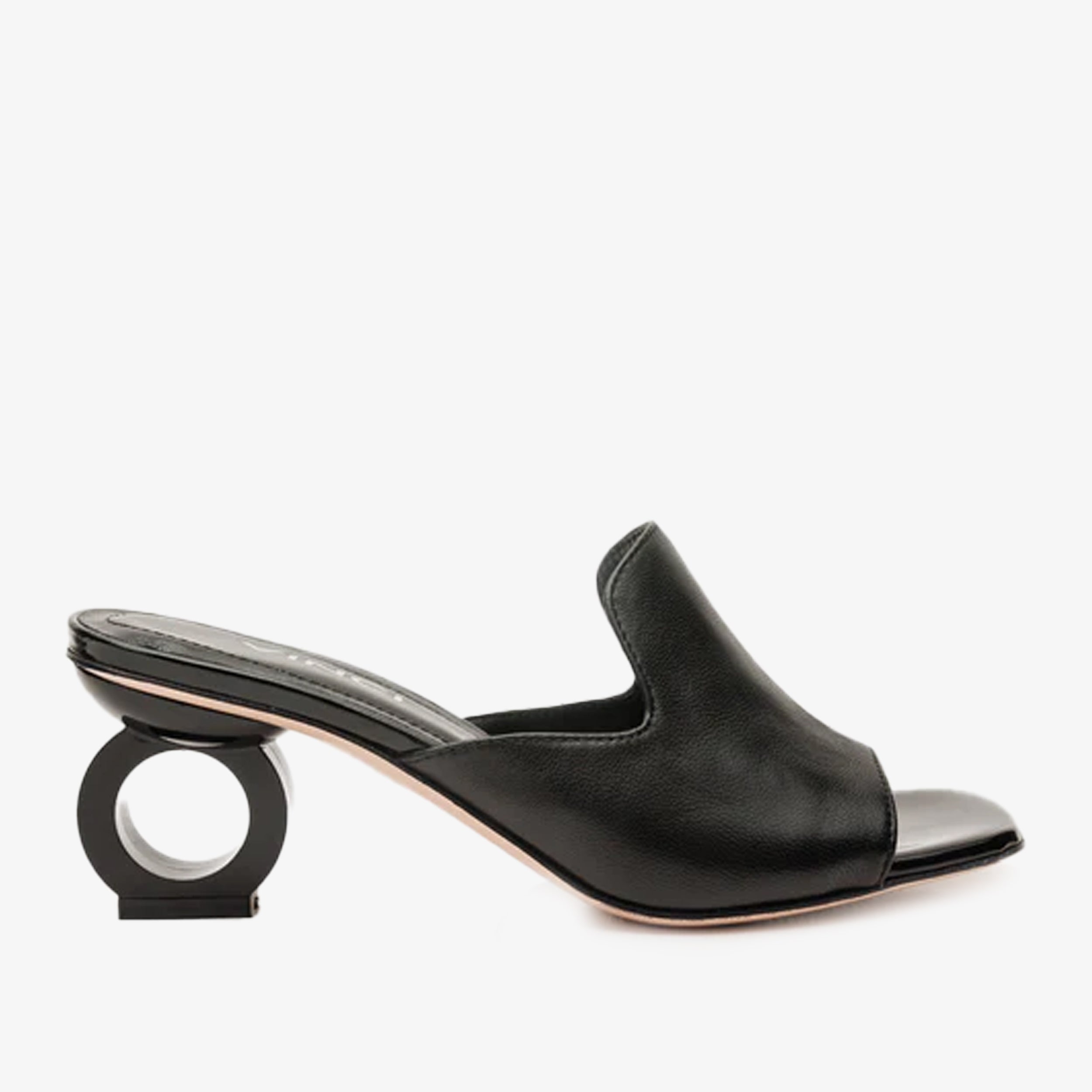 The Tory Black Leather Sandal