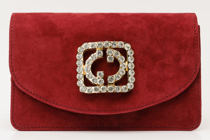 CALIFORNIA SUEDE BURGUNDY  LEATHER  HANDBAG