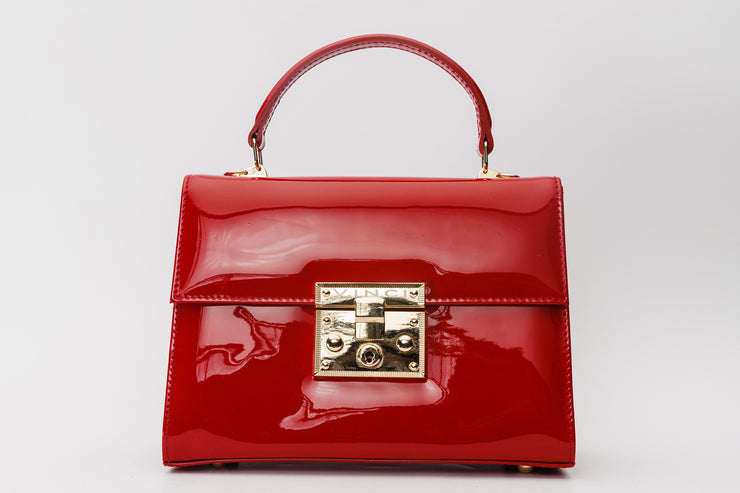 EGE RED PATENT  LEATHER  HANDBAG