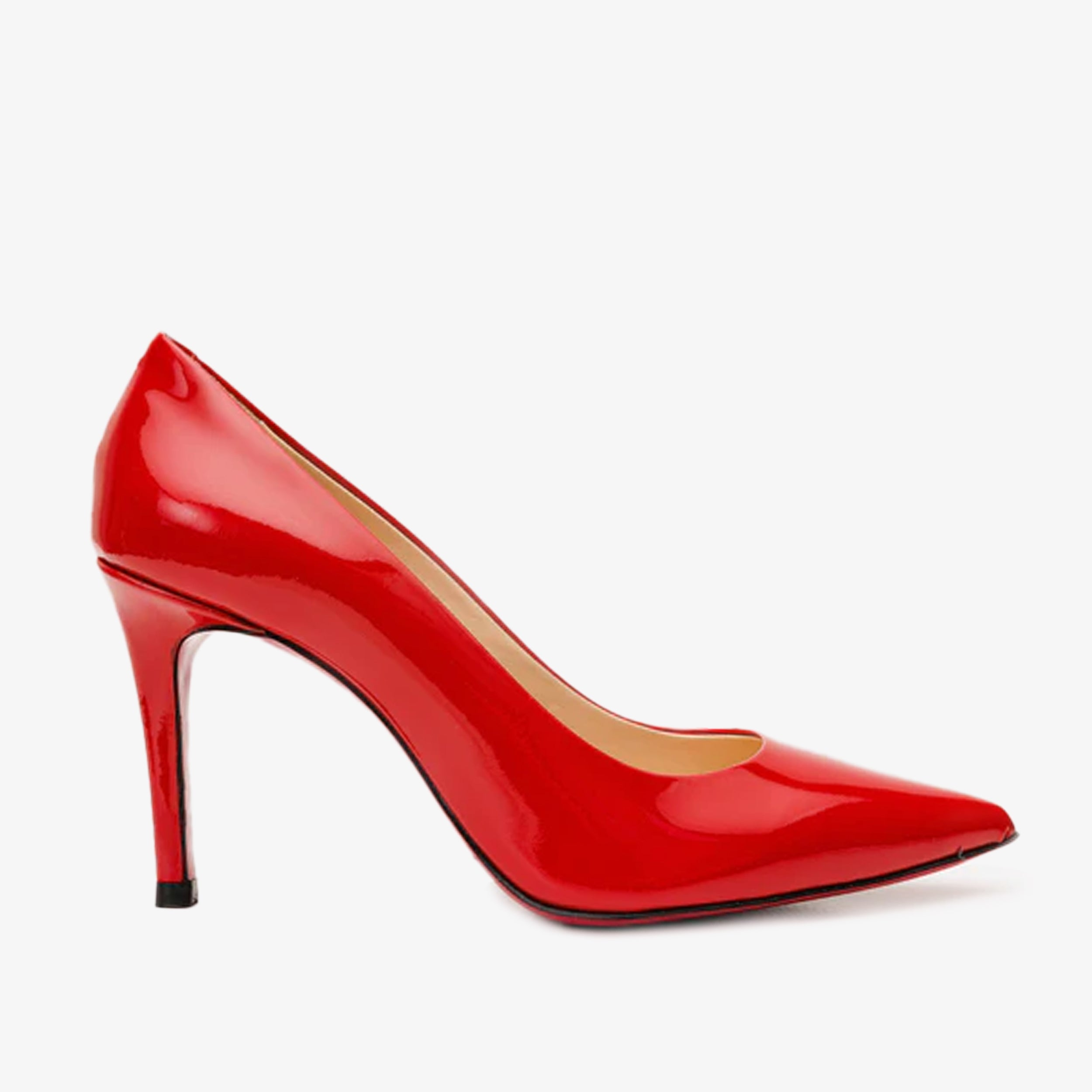 The Ege Red Leather Pump Fuchsia Sole Women Shoe