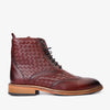 حذاء Loddon Burgundy Leather Wingtip Brogue للرجال مصنوع يدويًا برباط وسحّاب