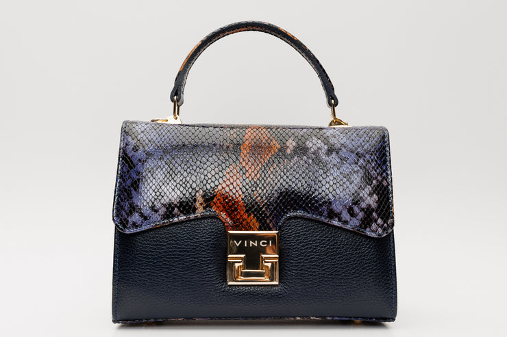 VENEZIA DARK BLUE  LEATHER  HANDBAG