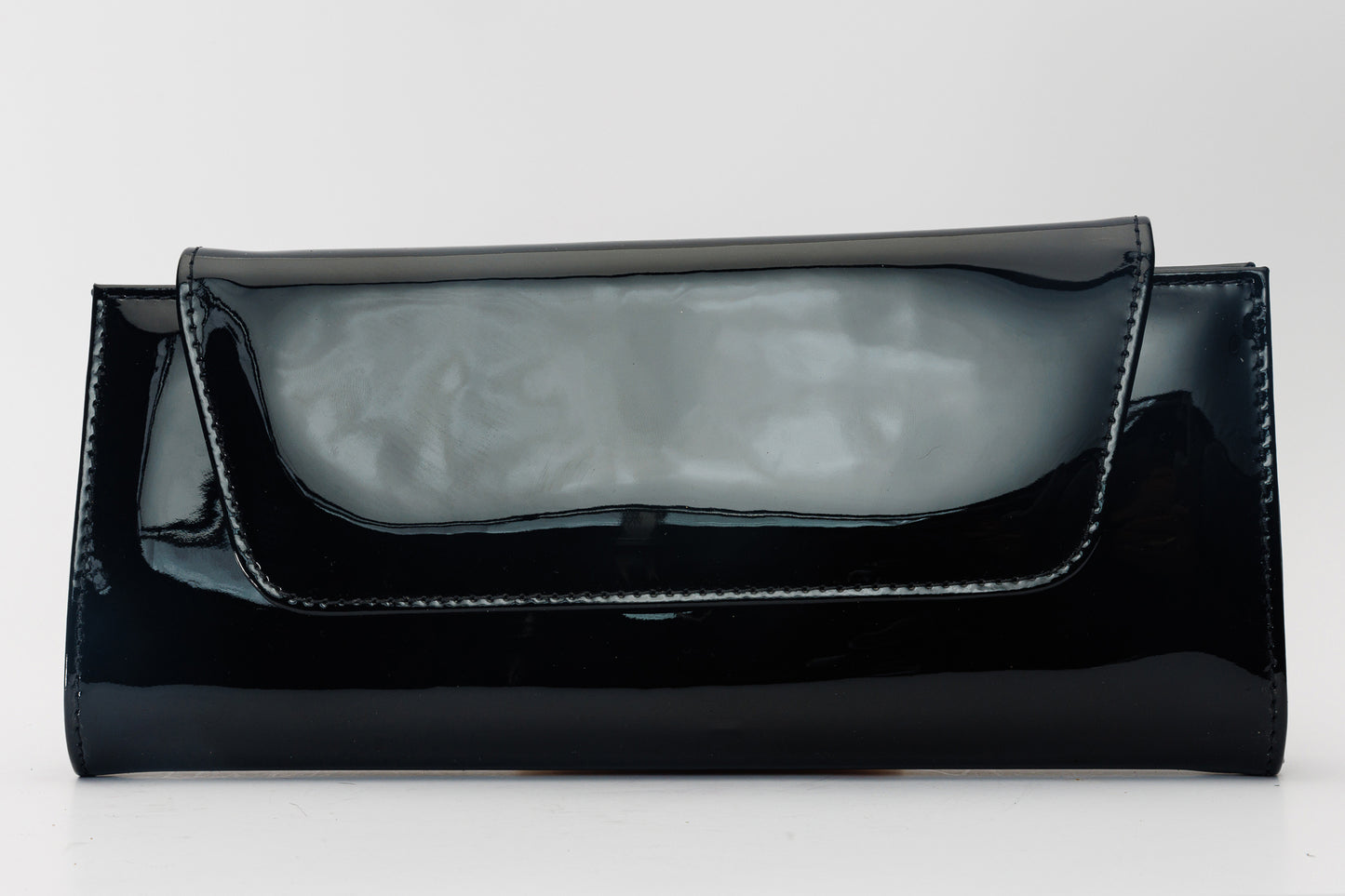 The Ege Black Patent Leather Clutch