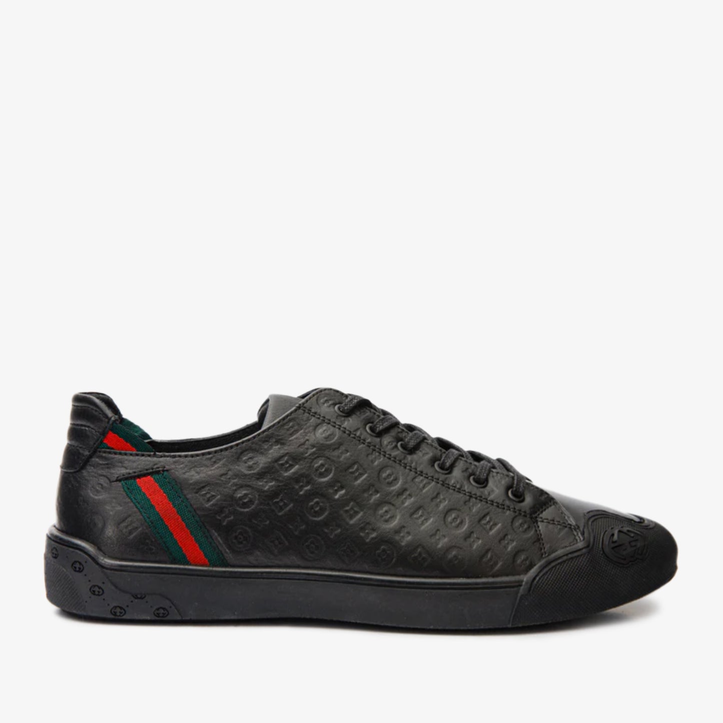 ¡Venta final de zapatillas Getto de cuero negro para hombre!
