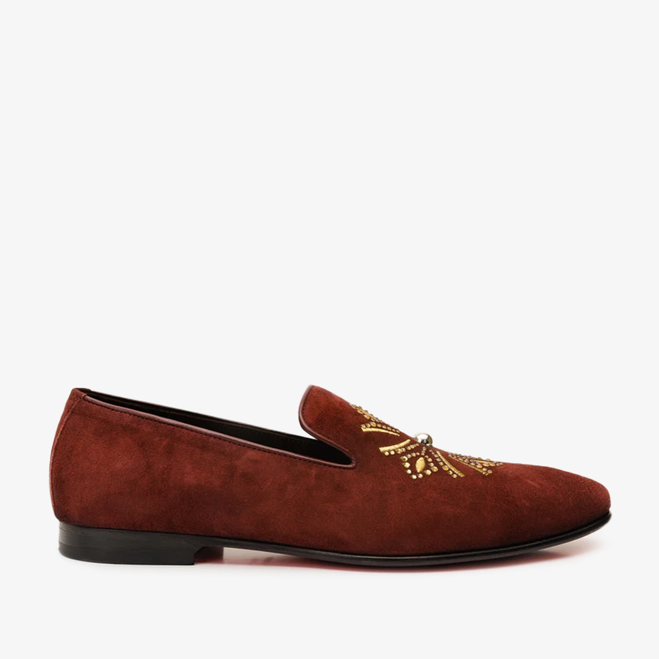 The Lazio Shoe Burgundy Suede Slip-on  Loafer Men Shoe