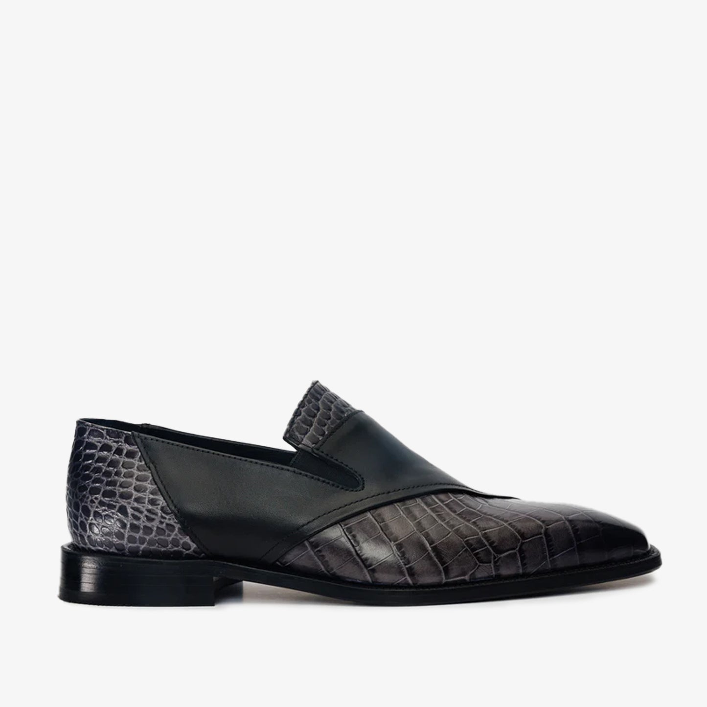 Mocasín de cuero negro Mississippi para hombre