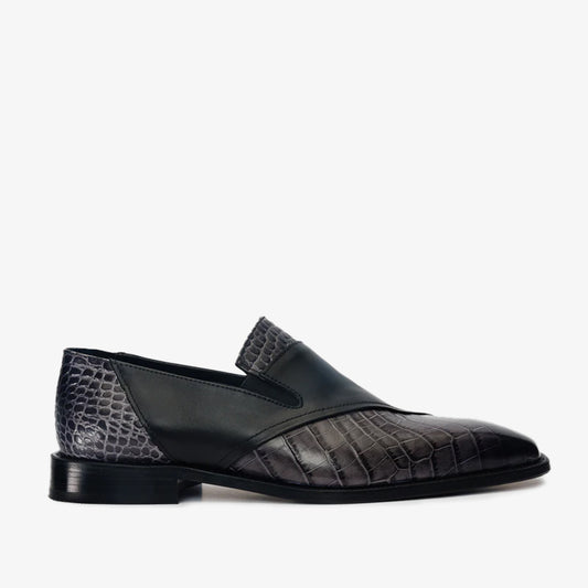 Mocasín de cuero negro Mississippi para hombre