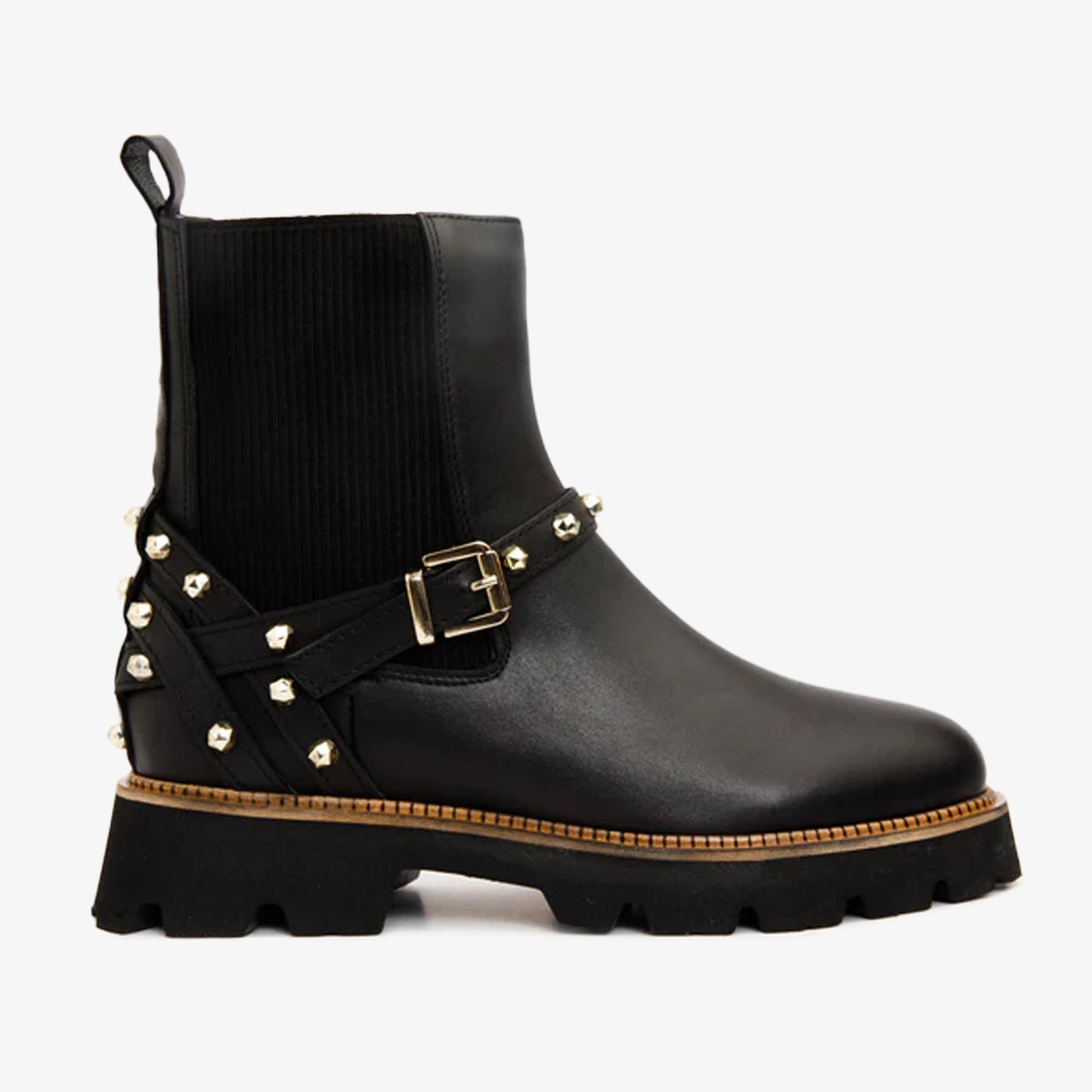 Bota de mujer de piel negra Rabah