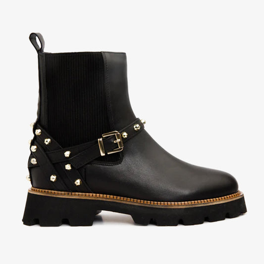 Bota de mujer de piel negra Rabah