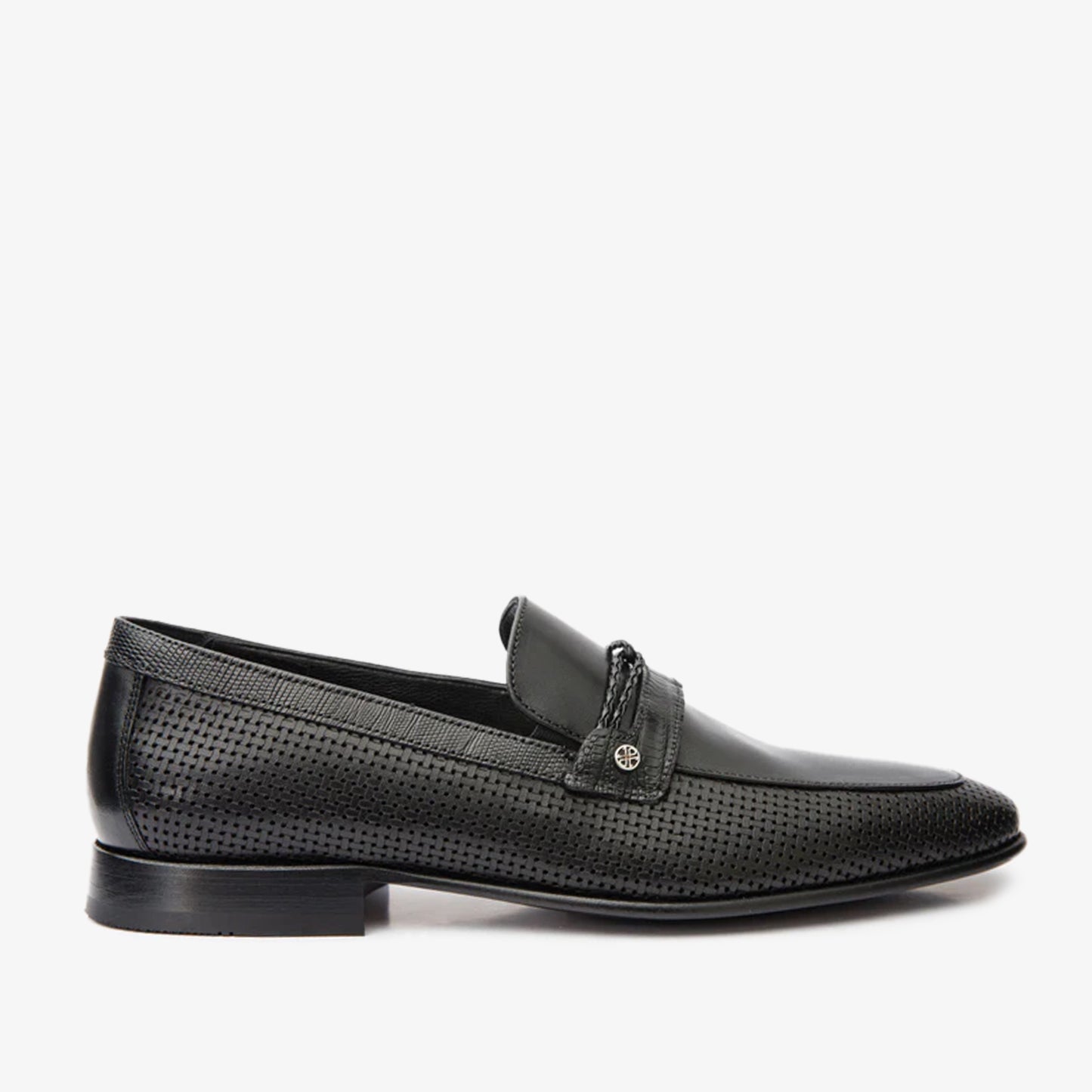 El mocasín de cuero negro Acerra para hombre