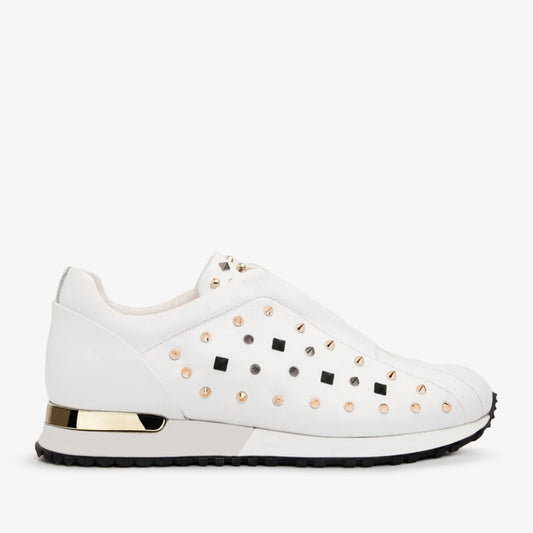 Zapatilla de cuero con púas blancas Infanta para hombre, edición limitada