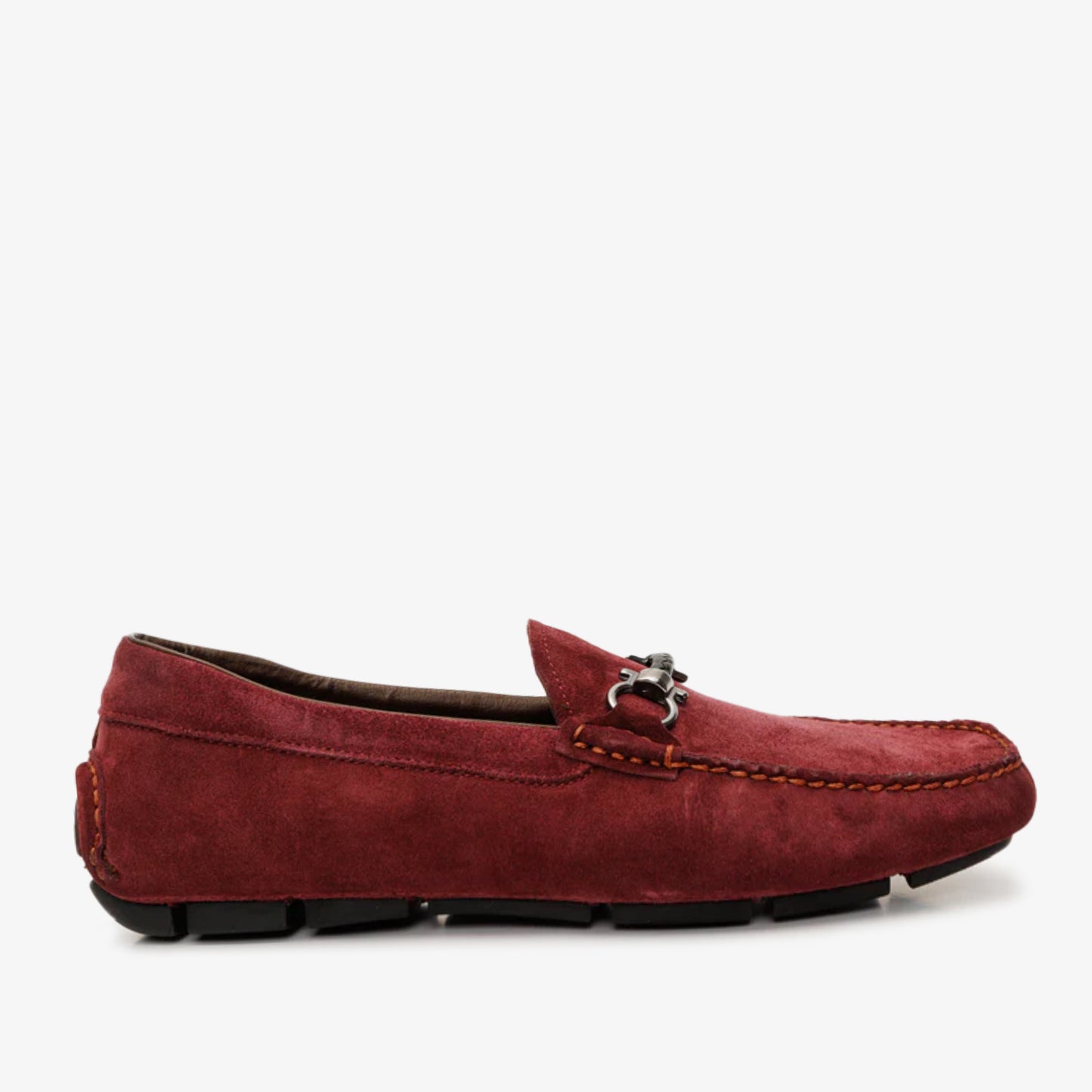 The Bari Burgundy Suede Leather Bit Drive Loafer Men  Shoe