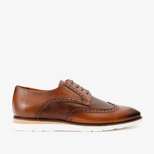 The Molise Tan Wingtip Semi Brogue Derby Men Shoe  Final Sale!