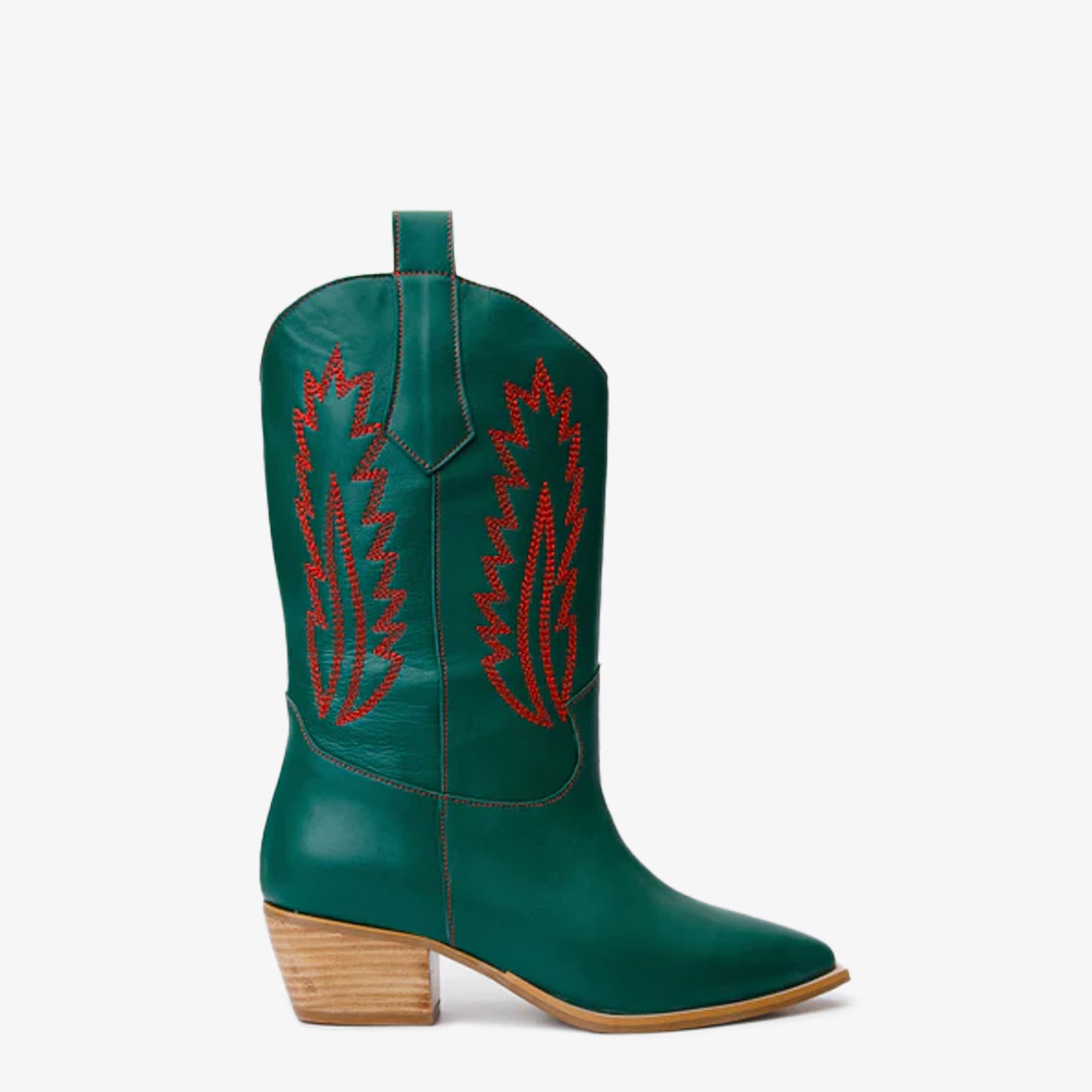 Bota vaquera de piel verde Togg para mujer