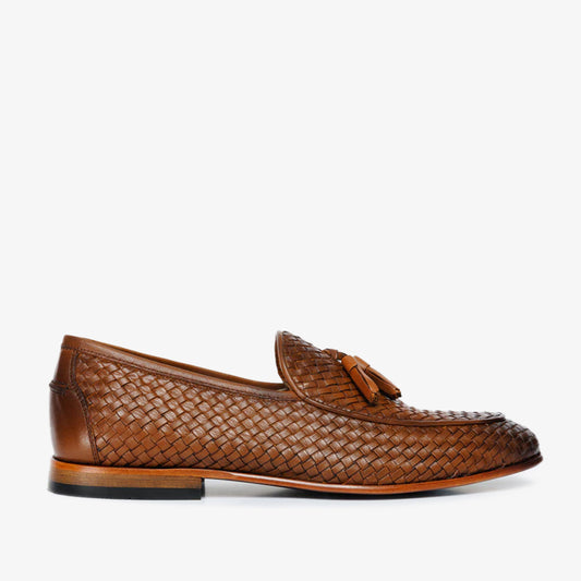 Mocasín tejido con borlas en color tostado de Mclean Shoe para hombre