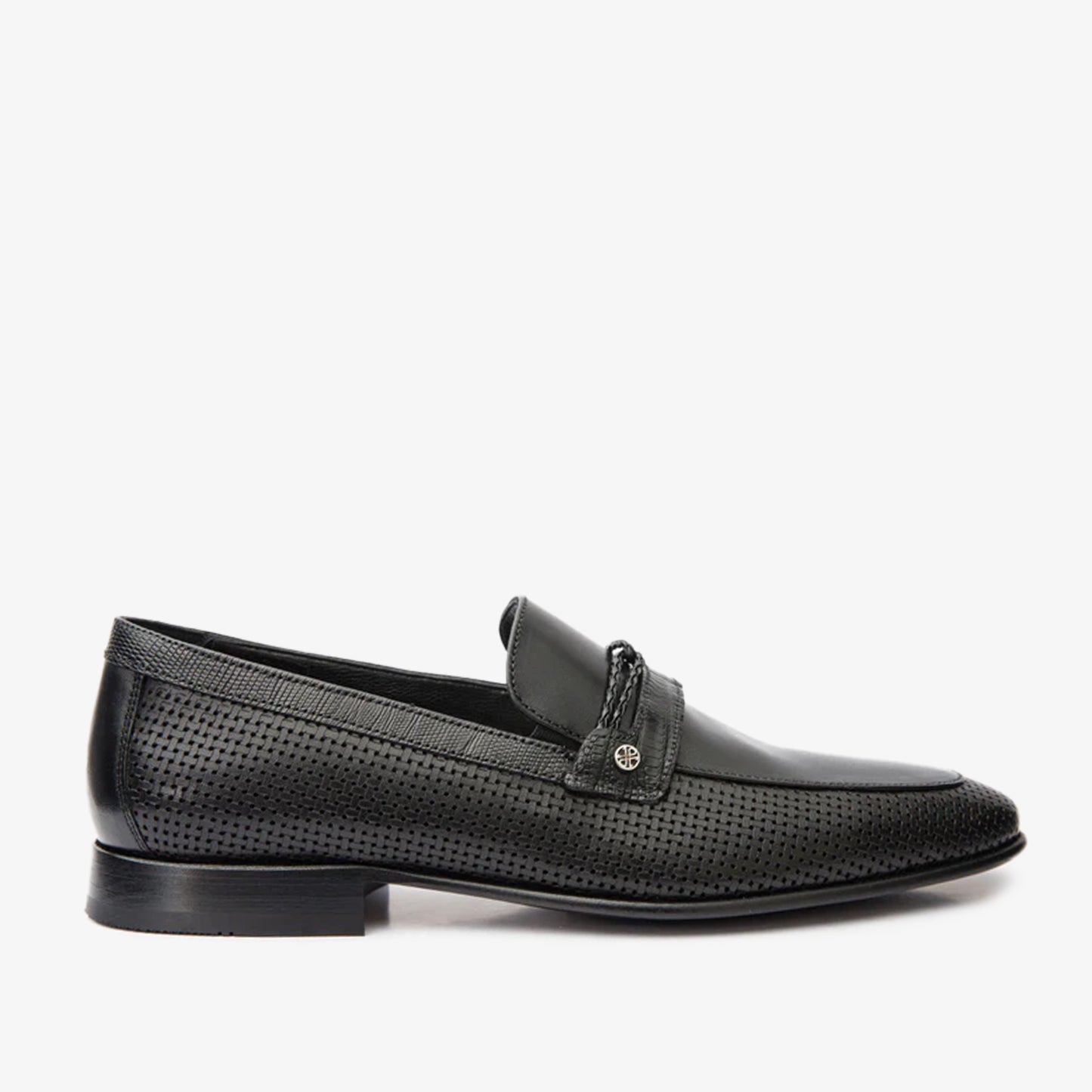 The Acerra Black Leather Loafer Men Shoe